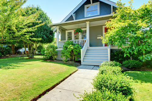 Front yard of house