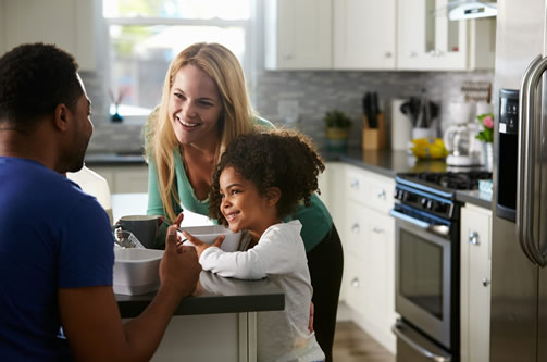 Family in the kitchen